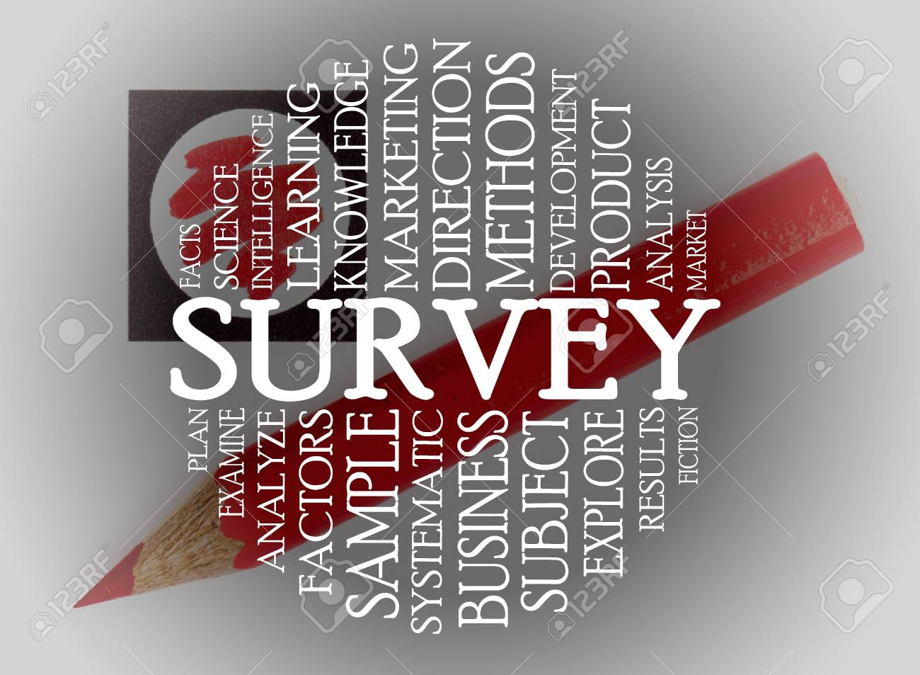 Survey Cloud Co!   ncept With A Chechlist Background - 